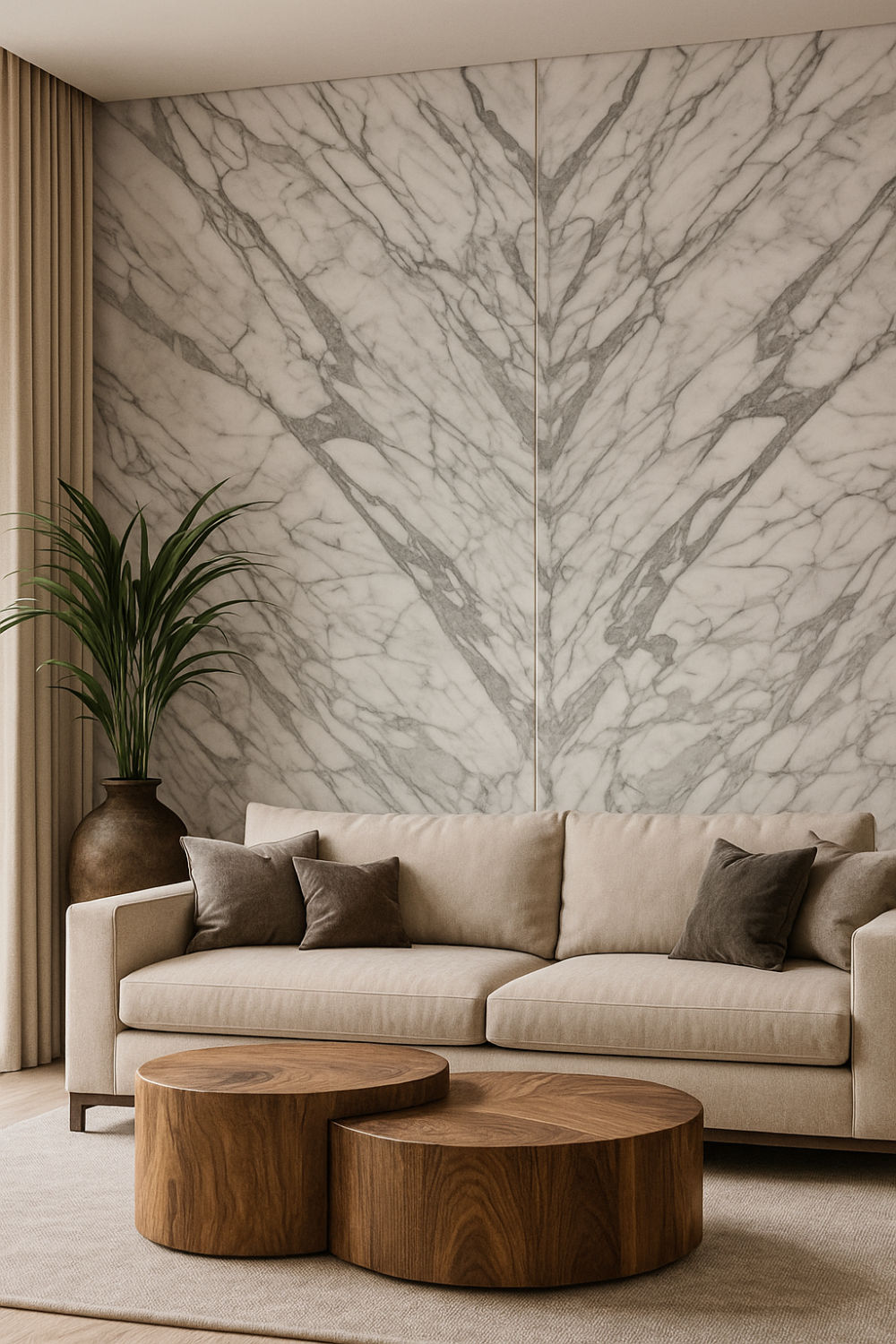 Thi Công Đá Granite Ốp Vách Phòng Khách Biệt Thự Cao Cấp