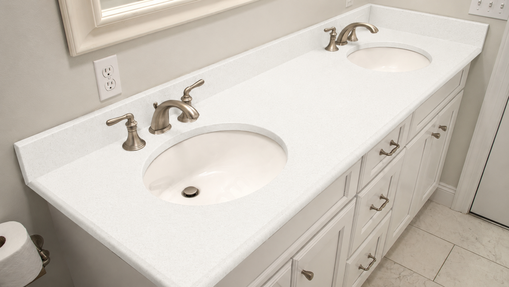 Đá Vicostone BC0197 làm bàn lavabo sang trọng