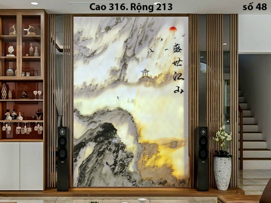 Vách đá phòng khách nghệ thuật tạo điểm nhấn sang trọng cho không gian nội thất Vách đá phòng khách nghệ thuật cao cấp do Anphatstone tư vấn và thi công