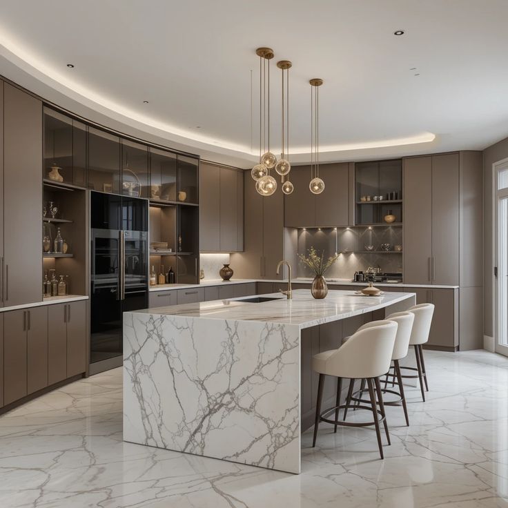 Đá thạch anh nhân tạo Quartz ứng dụng làm bàn bếp và đảo bếp