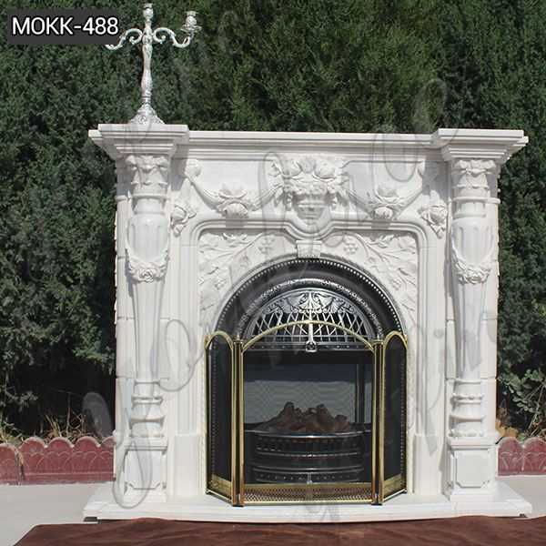 Đá lò sưởi marble trắng cao cấp cho phòng khách biệt thự